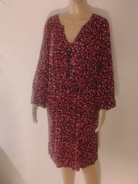 Torrid Red Pink Drawstring Dress Sz 3X